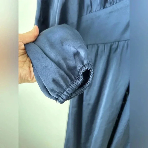 Aritzia Wilfred beautiful  satin blue dress - Picture 6 of 15